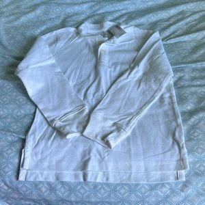 White long sleeve polo size small 5-6 new with tags